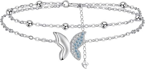 Pulsera de plata 925 con mariposa y circonitas