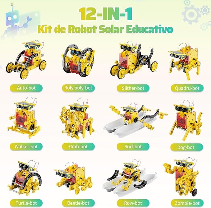 Kit de robótica solar Hot Bee 12 en 1