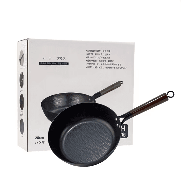 Sartén wok de hierro martillado 28 cm compatible con inducción